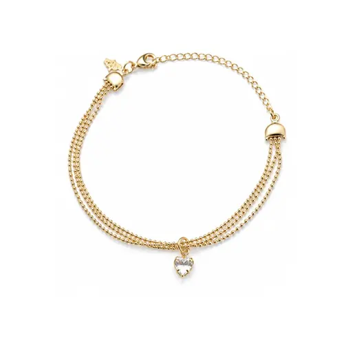 PULSEIRA TRIPLA BANHADA A OURO 18K