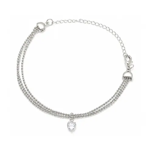 PULSEIRA TRIPLA BANHADA A OURO BRANCO