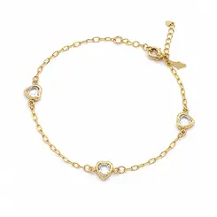 PULSEIRA CORAÇÃO BANHADA A OURO 18K