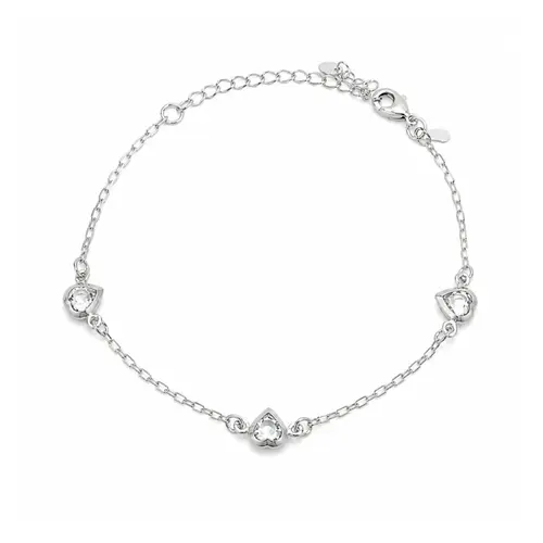 PULSEIRA CORAÇÃO BANHADA A OURO BRANCO
