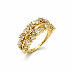 ANEL NAVETE DUPLO BANHADO A OURO 18K