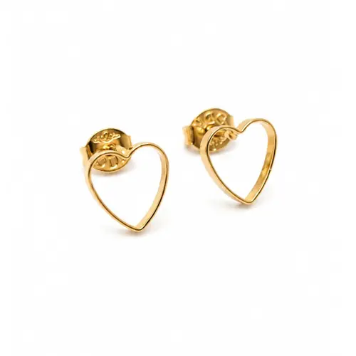 BRINCO CORAÇÃO VAZADO BANHADO A OURO 18K.