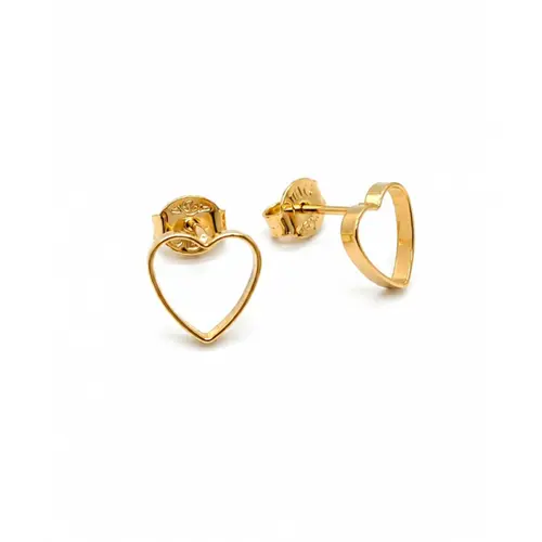 BRINCO CORAÇÃO VAZADO BANHADO A OURO 18K.
