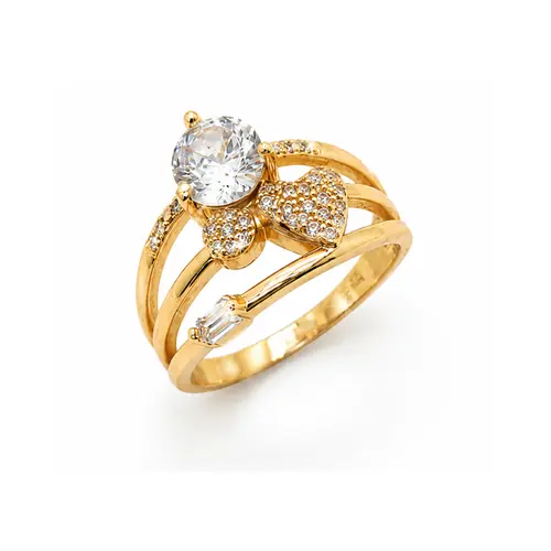 ANEL ARO TRIPLO BANHADO A OURO 18K