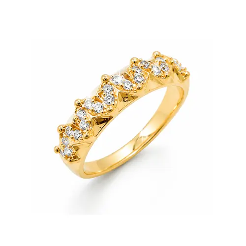 ANEL COROA BANHADO A OURO 18K
