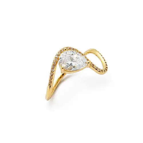 ANEL GOTA BANHADO A OURO 18K