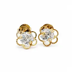 BRINCO FLOR BANHADO A OURO 18K.