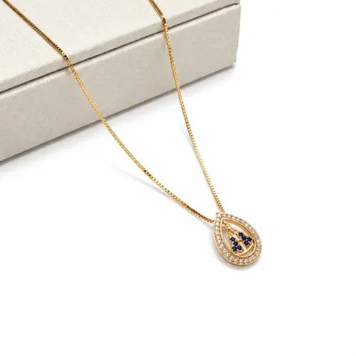 COLAR NOSSA SENHORA BANHADO A OURO 18K.