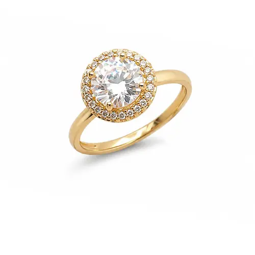 ANEL CRAVEJADO BANHADO A OURO 18K
