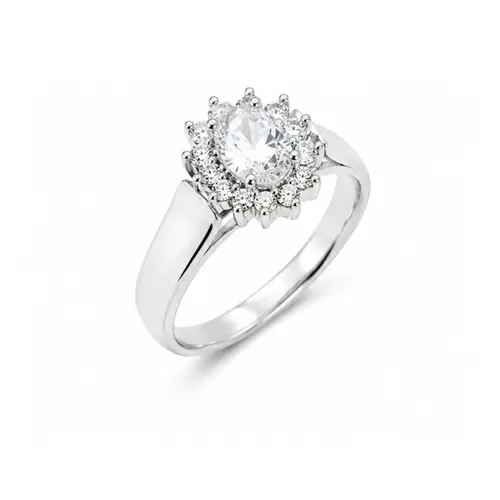 ANEL OVAL BANHADO A OURO BRANCO