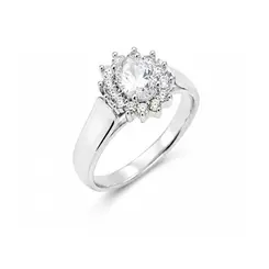 ANEL OVAL BANHADO A OURO BRANCO