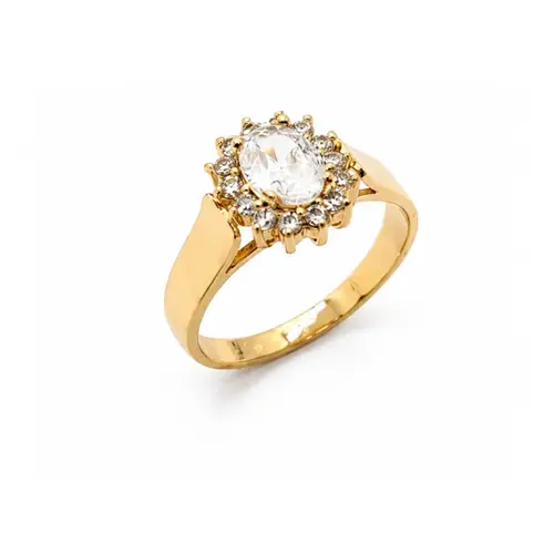 ANEL OVAL BANHADO A OURO 18K